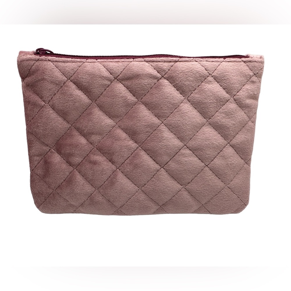 IPSY NWOT VELVET MAUVE COSMETIC POUCH